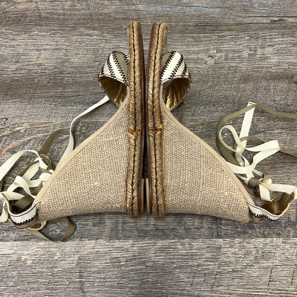 Marc Jacobs Open Toe Ankle Tie Espadrille Wedge Size Eu 40/ US 10 - Picture 7 of 13